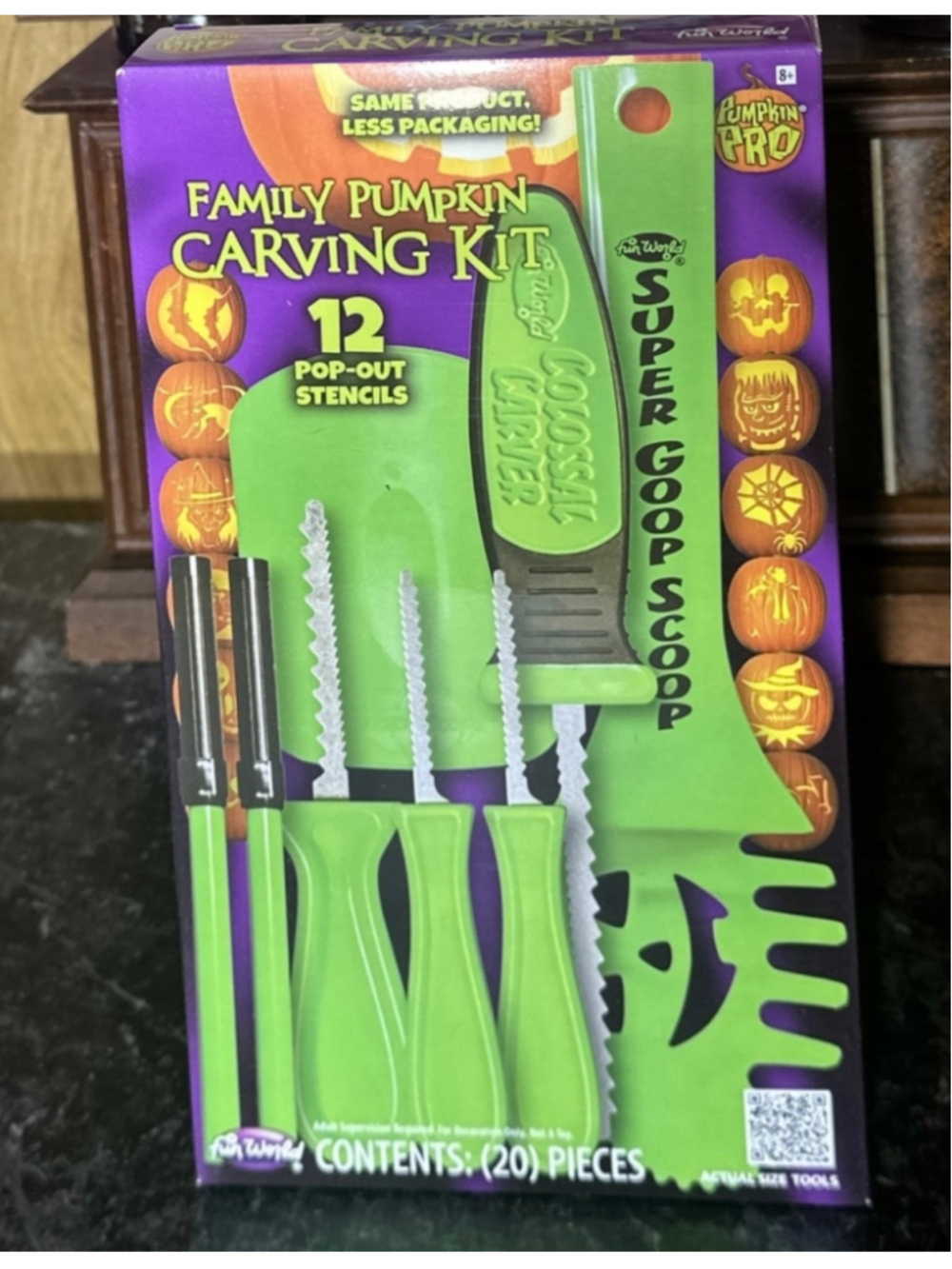 20pc Family Pumpkin Carving Kit with Stencils, Carvers, Scoops